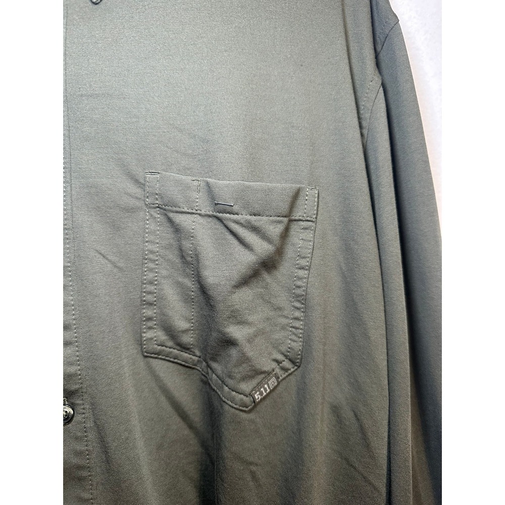 5.11 Tactical Mens 2XL Olive Green Button Down Long Sleeve Shirt 7710161-186 - Picture 5 of 12